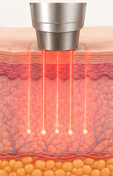 Microcolumnas de energía del láser CO2 fraccionado