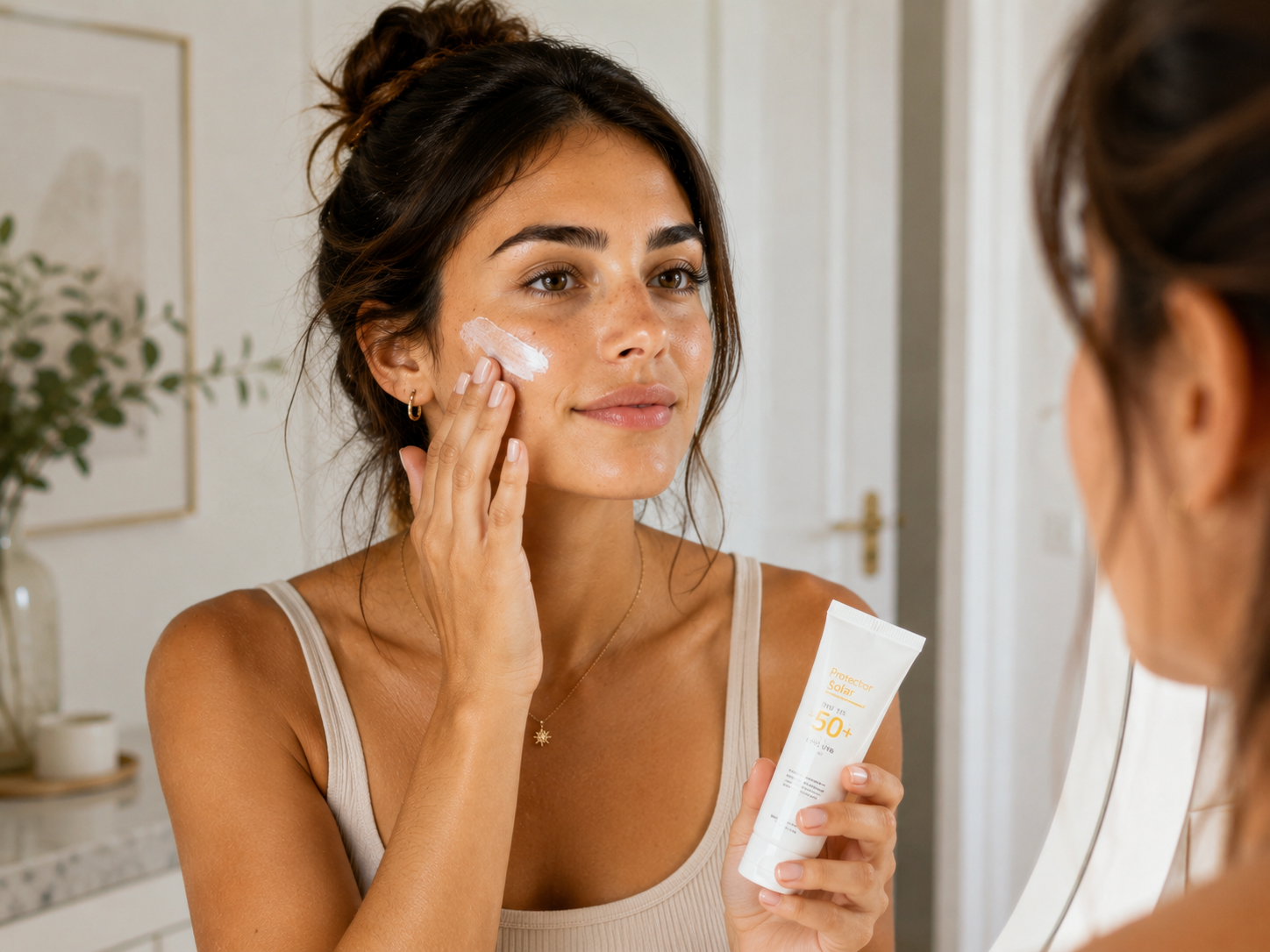 aplicar protector solar facial en verano