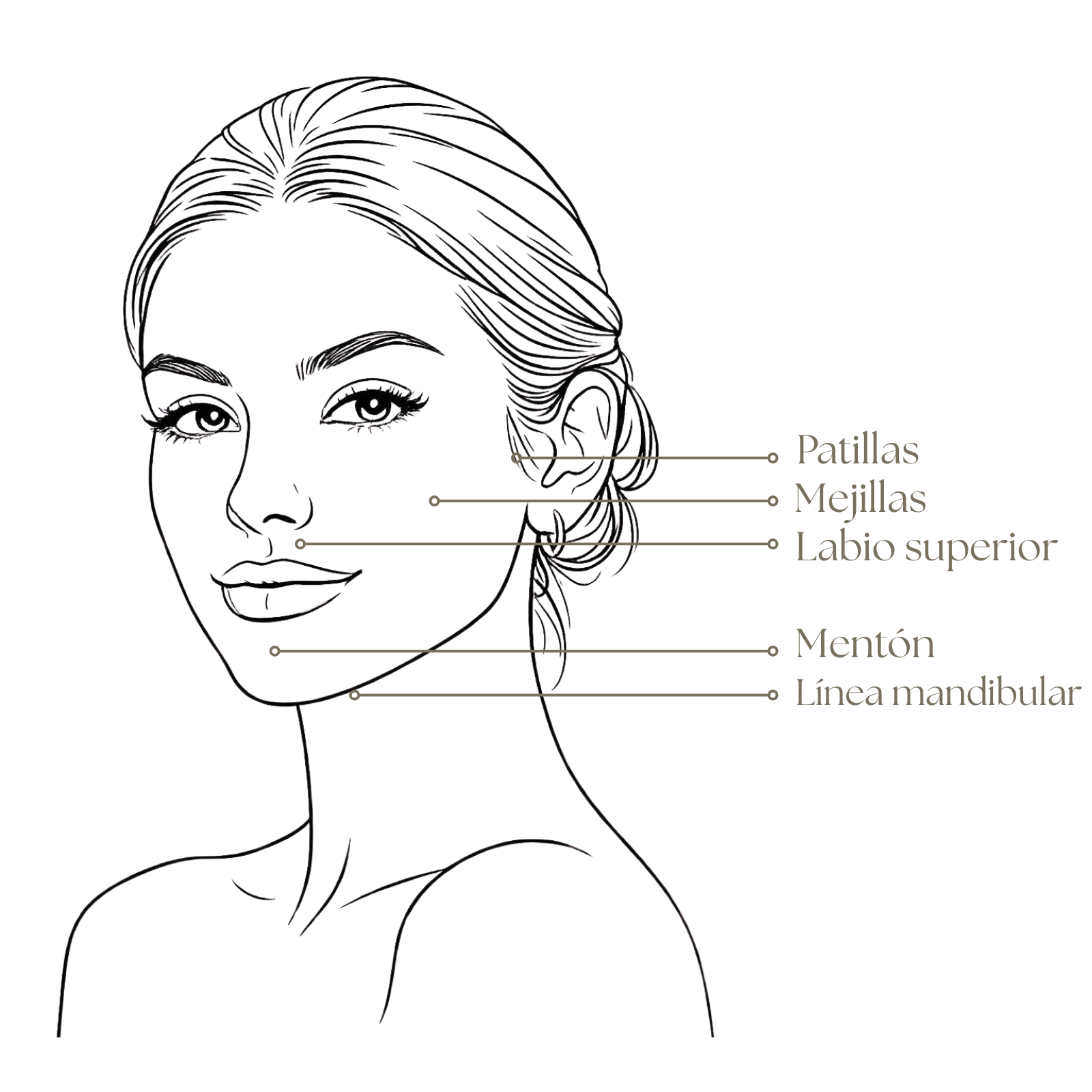 Zonas de depilación láser facial